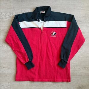 Team Canada Hockey Barbarian Rugby Wear long sleeve polo Shirt